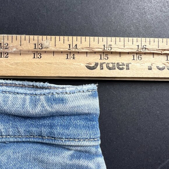 Abercrombie Fitch Jeans Women 29x33* Flare High Rise Blue Stretch Denim Tag 28 L - Picture 16 of 16